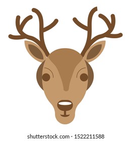 Deer head.Reindeer head isolated on white background, vector illustration.Christmas Design