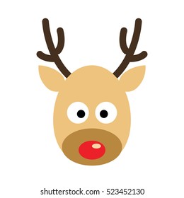 Deer head.Reindeer head isolated on white background, vector illustration.Christmas Design