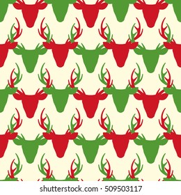 Deer heads seamless pattern