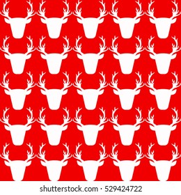 Deer heads vector pattern