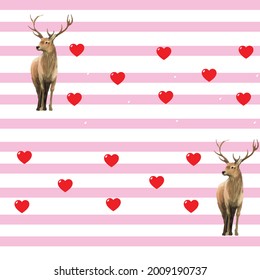 Deer heart pattern background design