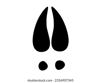 Deer hoof silhouette vector art white background