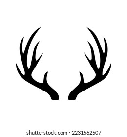 deer horn black and white silhouette icon