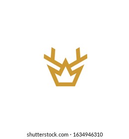 deer horn crown logo modern sign template