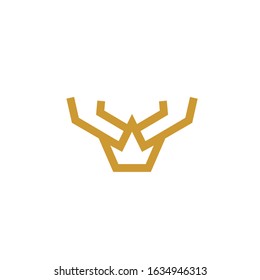 deer horn crown logo modern sign template