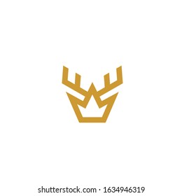 deer horn crown logo modern sign template