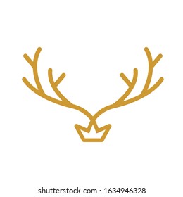 deer horn crown logo modern sign template