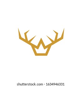deer horn crown logo modern sign template