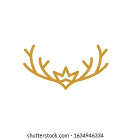 deer horn crown logo modern sign template