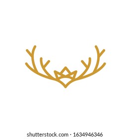deer horn crown logo modern sign template