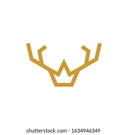 deer horn crown logo modern sign template