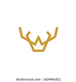 deer horn crown logo modern sign template