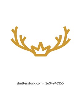 deer horn crown logo modern sign template