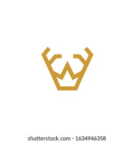 deer horn crown logo modern sign template