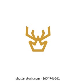 deer horn crown logo modern sign template