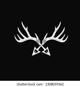 Deer Horn Hunting Logo Vector Icon T-shirt Design