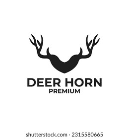 Deer horn logo animal design vector illustration symbol icon