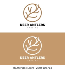 Deer Horn Logo, Animal Vector, Minimalist Simple Design, Illustration Symbol Icon