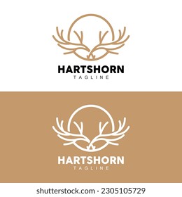 Deer Horn Logo, Animal Vector, Minimalist Simple Design, Illustration Symbol Icon