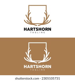 Deer Horn Logo, Animal Vector, Minimalist Simple Design, Illustration Symbol Icon