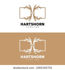 Deer Horn Logo, Animal Vector, Minimalist Simple Design, Illustration Symbol Icon