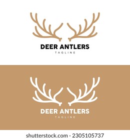 Deer Horn Logo, Animal Vector, Minimalist Simple Design, Illustration Symbol Icon