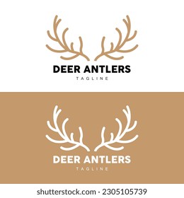 Deer Horn Logo, Animal Vector, Minimalist Simple Design, Illustration Symbol Icon