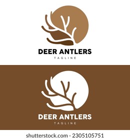 Logo des Hirnhorns, Tiervektor, Minimalist Simple Design, Symbol-Symbol-Symbol