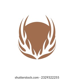 Deer Horn Logo, Animal Vector, Minimalist Simple Design, Illustration Symbol Icon