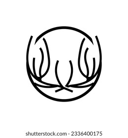 Deer Horn Logo, Animal Vector, Minimalist Simple Design, Illustration Symbol Icon