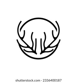 Deer Horn Logo, Animal Vector, Minimalist Simple Design, Illustration Symbol Icon
