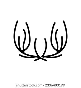 Deer Horn Logo, Animal Vector, Minimalist Simple Design, Illustration Symbol Icon