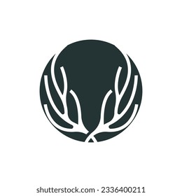 Deer Horn Logo, Animal Vector, Minimalist Simple Design, Illustration Symbol Icon