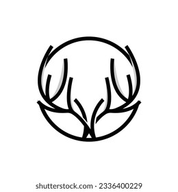 Deer Horn Logo, Animal Vector, Minimalist Simple Design, Illustration Symbol Icon