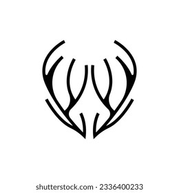 Deer Horn Logo, Animal Vector, Minimalist Simple Design, Illustration Symbol Icon