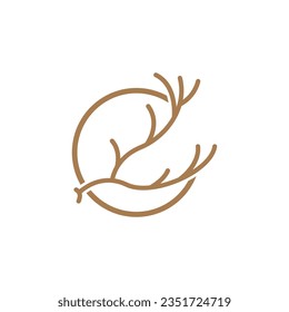 Deer Horn Logo Design Horn Animal Illustration Minimalist Simple Symbol Icon
