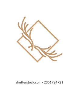 Deer Horn Logo Design Horn Animal Illustration Minimalist Simple Symbol Icon