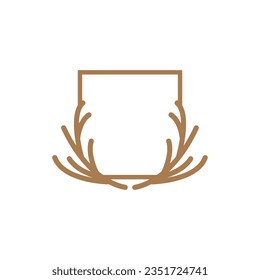 Deer Horn Logo Design Horn Animal Illustration Minimalist Simple Symbol Icon