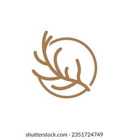 Deer Horn Logo Design Horn Animal Illustration Minimalist Simple Symbol Icon