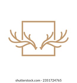 Deer Horn Logo Design Horn Animal Illustration Minimalist Simple Symbol Icon