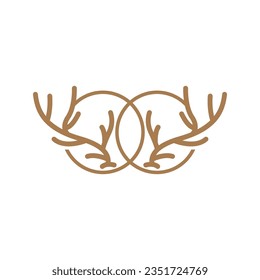 Deer Horn Logo Design Horn Animal Illustration Minimalist Simple Symbol Icon