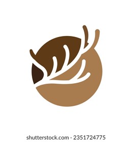 Deer Horn Logo Design Horn Animal Illustration Minimalist Simple Symbol Icon