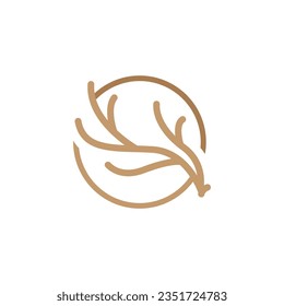 Deer Horn Logo Design Horn Animal Illustration Minimalist Simple Symbol Icon