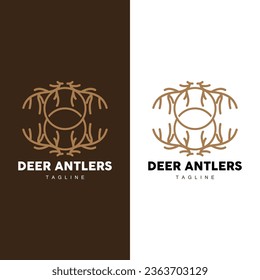Deer Horn Logo Design Horn Animal Illustration Minimalist Simple Symbol Icon