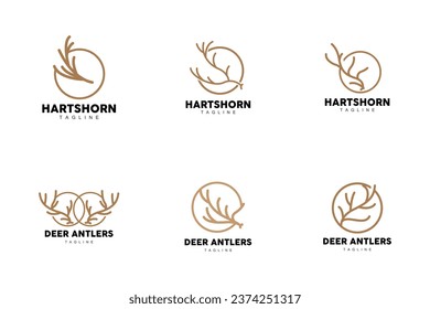 Deer Horn Logo Design Horn Animal Illustration Minimalist Simple Symbol Icon