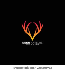 deer horn logo design gradient style color
