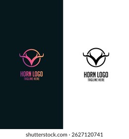deer horn logo design simple