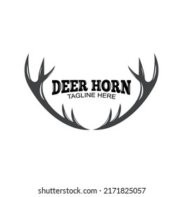 Deer Horn Logo Design Template. Deer Antlers Logo Template Illustration Design.