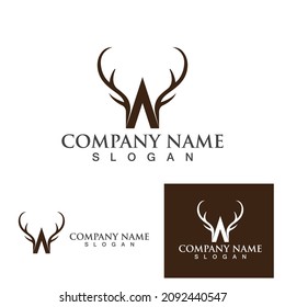 Diseño vectorial de plantillas de logotipo de la Cuerno de Deer