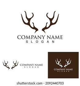 Diseño vectorial de plantillas de logotipo de la Cuerno de Deer